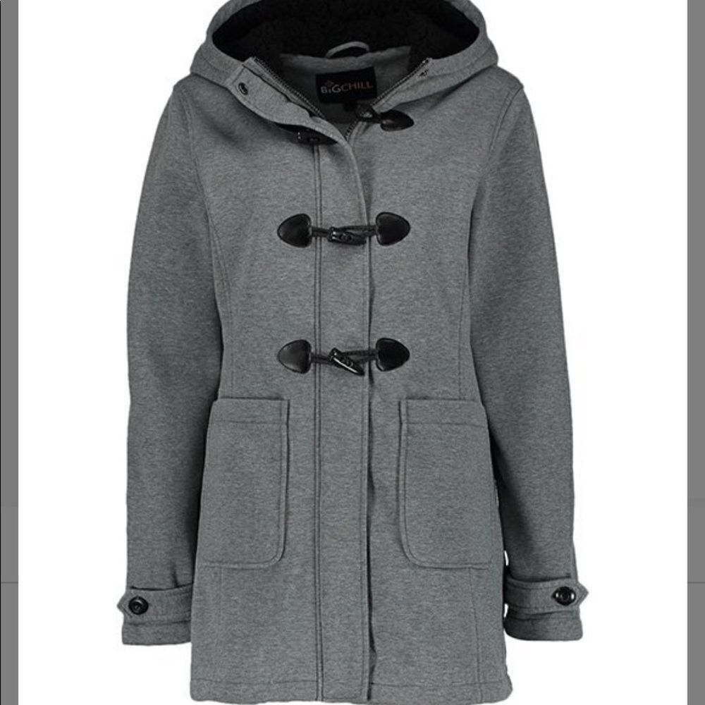 NWT BIG CHILL Heather Fleece Hooded Anorak Coat Size M